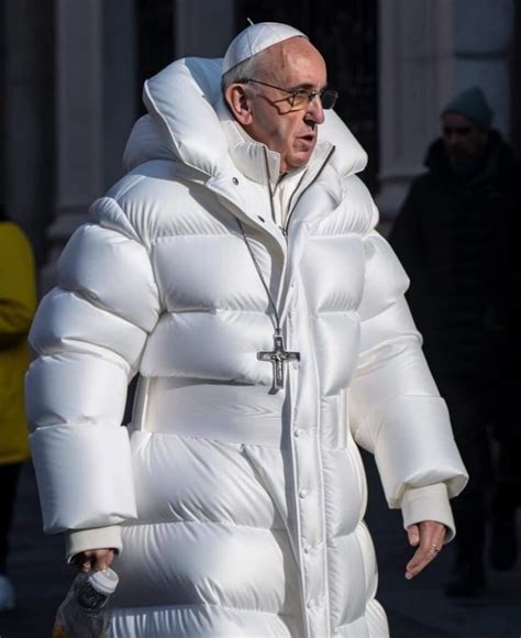 pope francis white jacket.